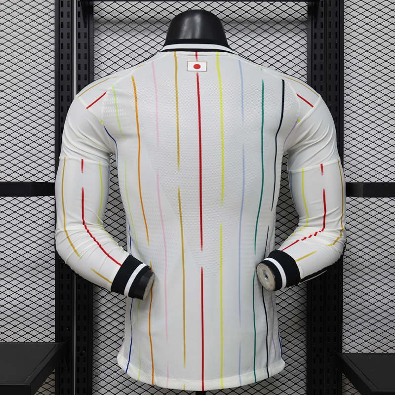 (S-3XL) 26-27 Player Version Japan Away White LS Thailand Soccer Jersey AAA-888