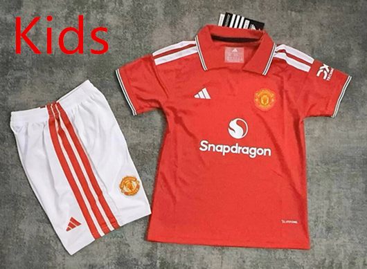 26-27 Manchester United Home Kids/Youth Soccer Uniform-2483