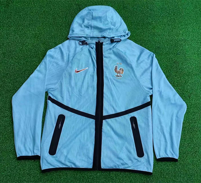 (S-3XL) 26-27 France Blue Thailand Trench Coats With Hat-0255