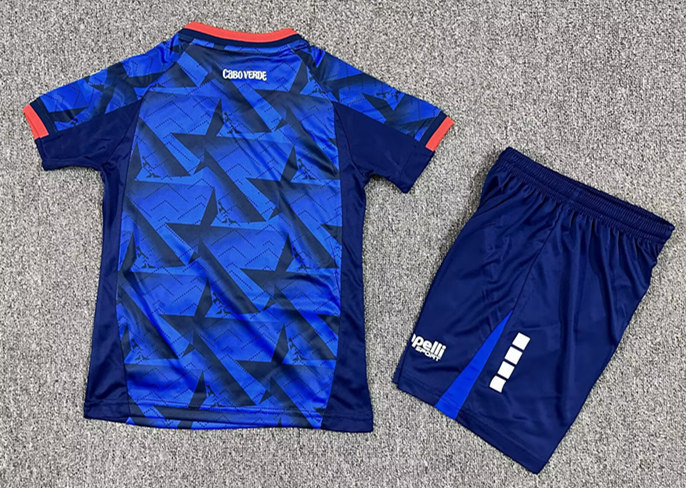 26-27 Cape Verde Home Blue Kids/Youth Soccer Uniform-7809