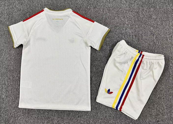 26-27 Venezuela Away White Kids/Youth Soccer Uniform-7809