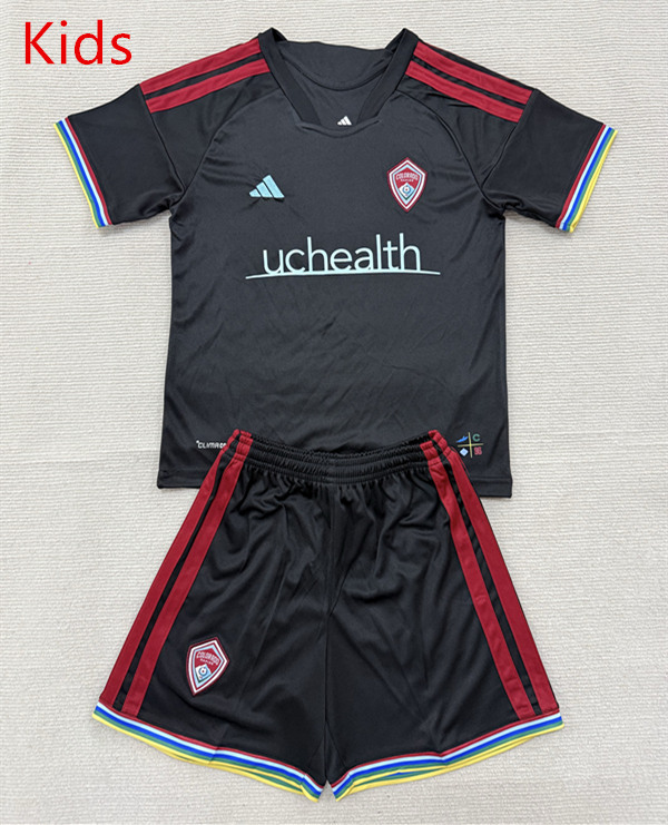 26-27 Colorado Rapids Home Black Kids/Youth Soccer Uniform-AY