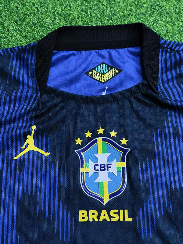 Player Version 26-27 Brazil Away Blue Kids/Youth Soccer Uniform-9926