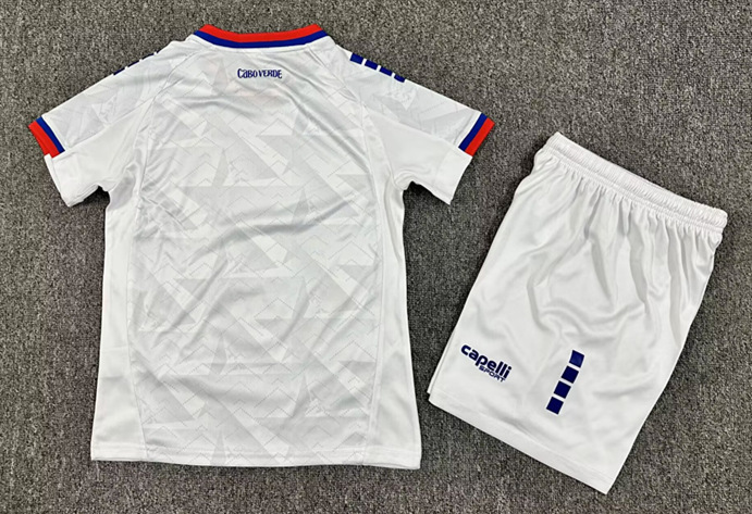 26-27 Cape Verde Away White Kids/Youth Soccer Uniform-7809