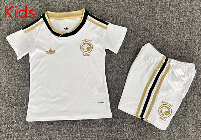 26-27 Saudi Arabia Home Green Kids/Youth Soccer Unifrom-7809