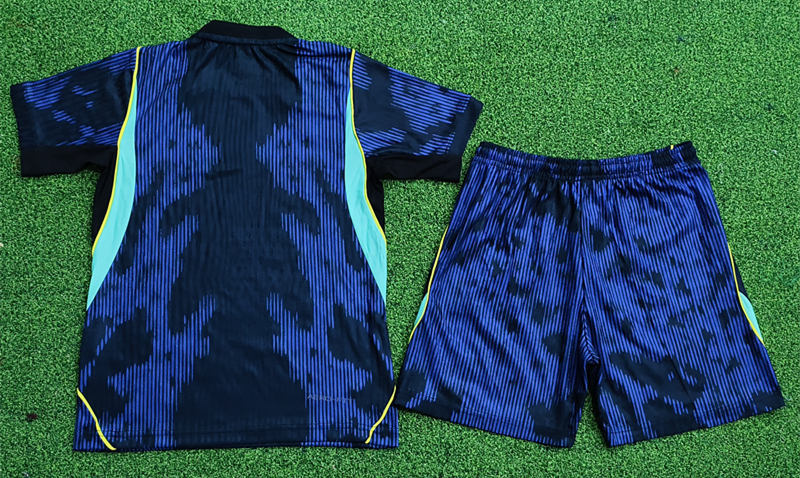 Player Version 26-27 Brazil Away Blue Kids/Youth Soccer Uniform-9926