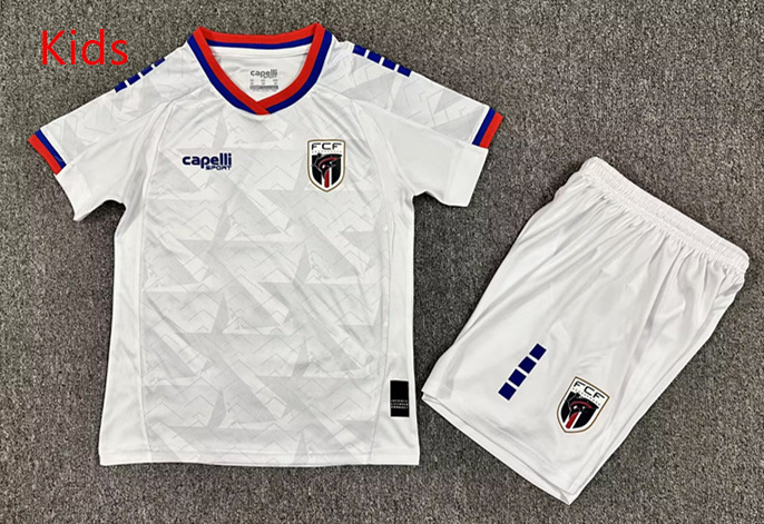 26-27 Cape Verde Away White Kids/Youth Soccer Uniform-7809