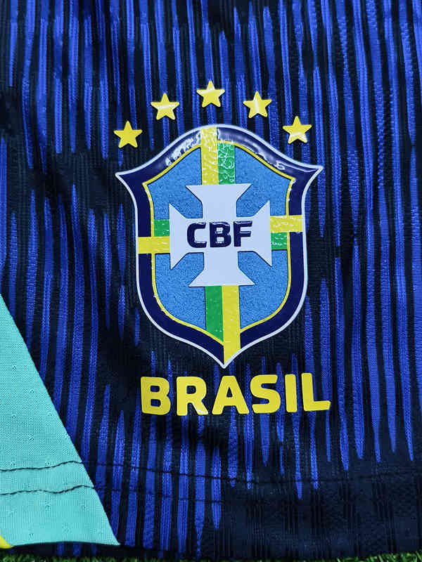 Player Version 26-27 Brazil Away Blue Kids/Youth Soccer Uniform-9926