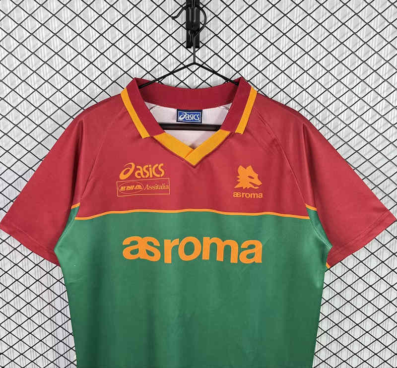 Retro Version 95-96 Roma Home Red Thailand Soccer Jersey-3257