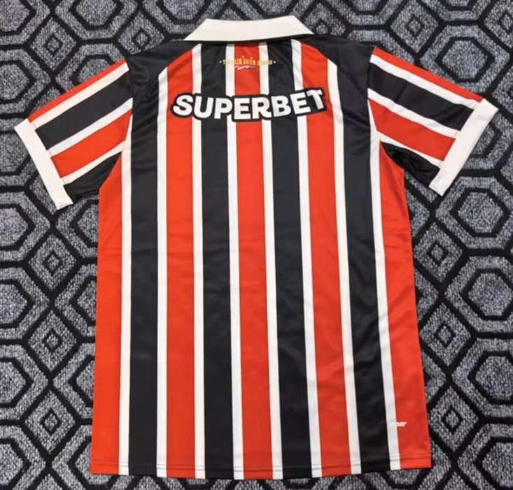 26-27 Sao Paulo Futebol Clube Away Red&Black Striped Thailand Soccer Jersey AAA-2483