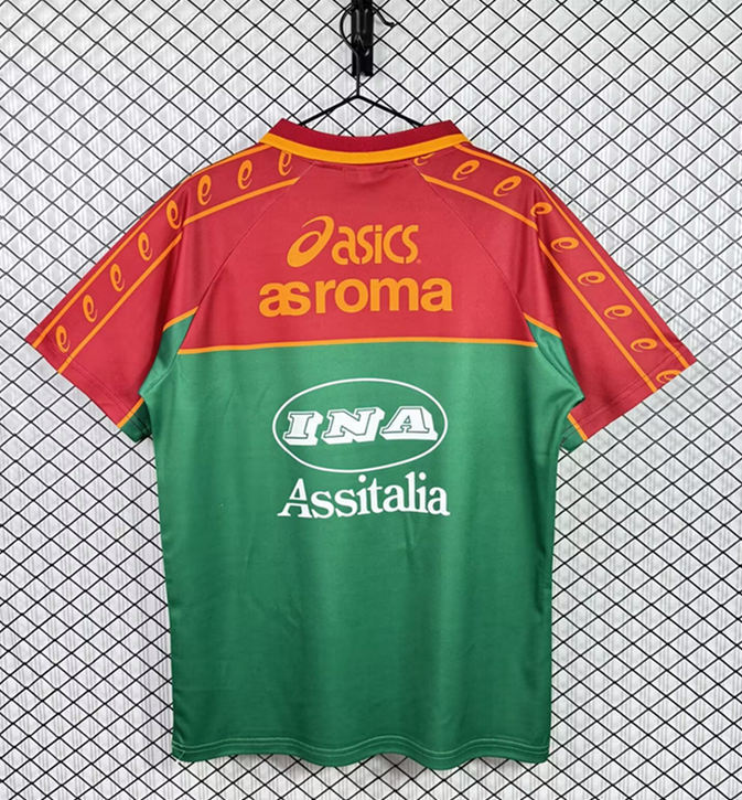 Retro Version 95-96 Roma Home Red Thailand Soccer Jersey-3257