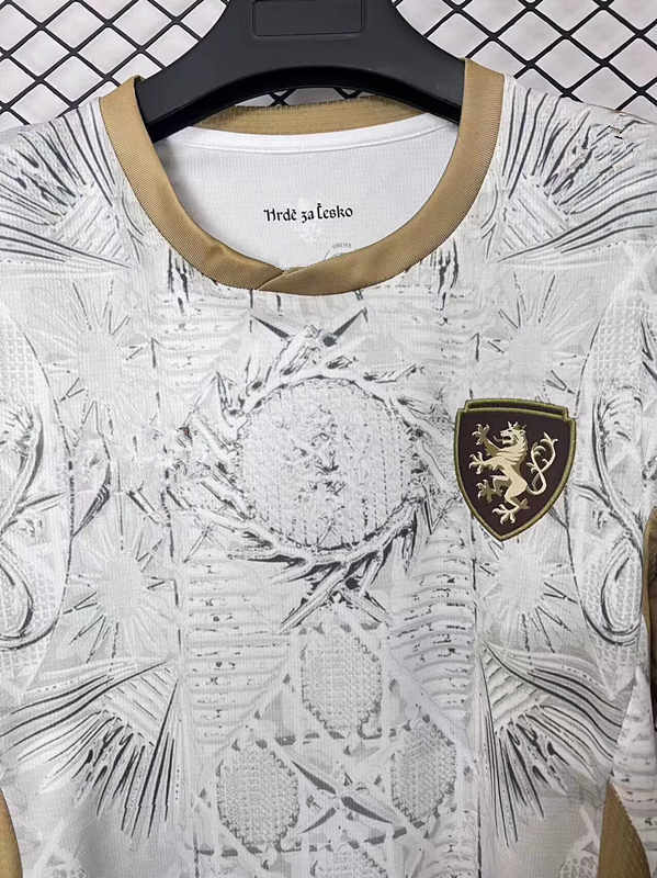 (S-4XL) 26-27 Czech Republic Away White Thailand Soccer Jersey AAA-2044