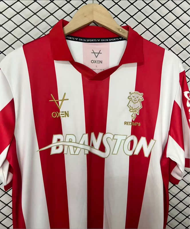 26-27 Lincoln City Home Red&White Striped Thailand Soccer Jersey AAA-2044