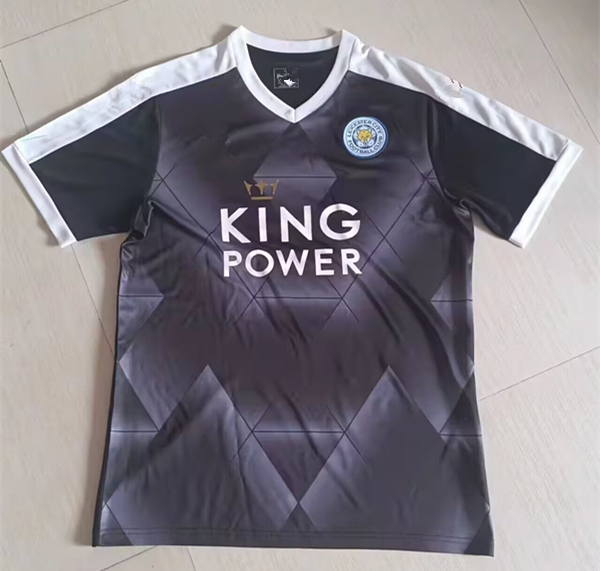 Retro Version 15-16 Leicester City Away Black Thailand Soccer Jersey AAA-2044