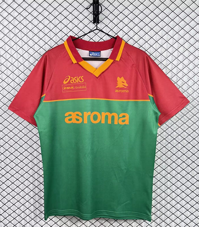 Retro Version 95-96 Roma Home Red Thailand Soccer Jersey-3257