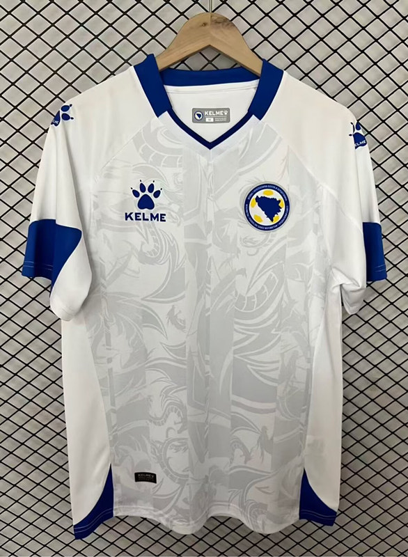 (S-4XL) 26-27 Bosnia Away White Thailand Soccer Jersey AAA-2044