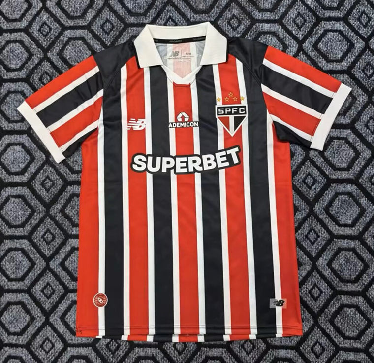 26-27 Sao Paulo Futebol Clube Away Red&Black Striped Thailand Soccer Jersey AAA-2483
