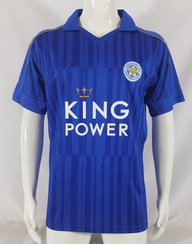 Retro Version 16-17 Leicester City Home Blue Thailand Soccer Jersey AAA-3932