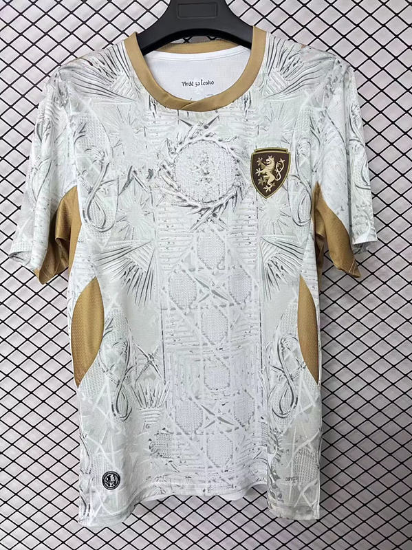 (S-4XL) 26-27 Czech Republic Away White Thailand Soccer Jersey AAA-2044