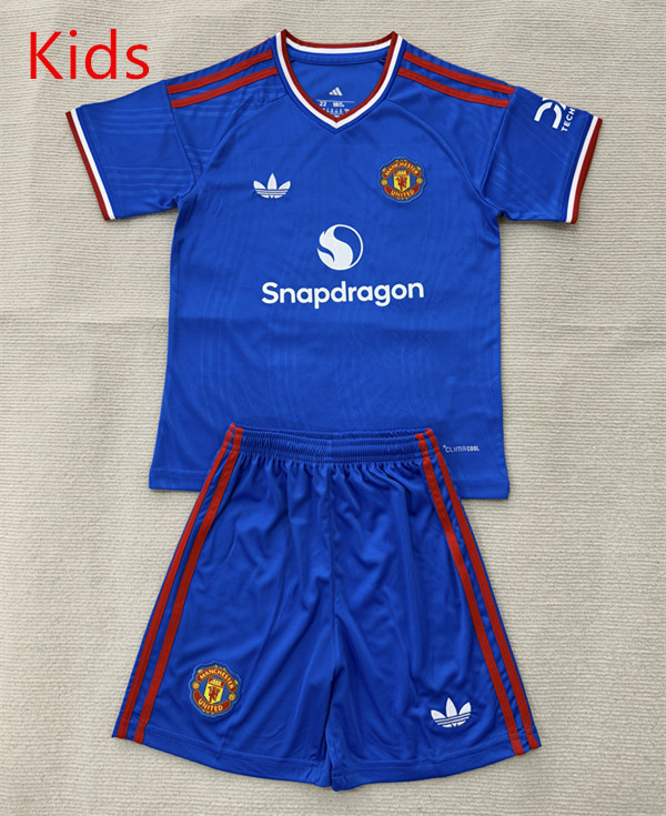 26-27 Concept Version Manchester United Blue Kids/Youth Soccer Uniform-2483