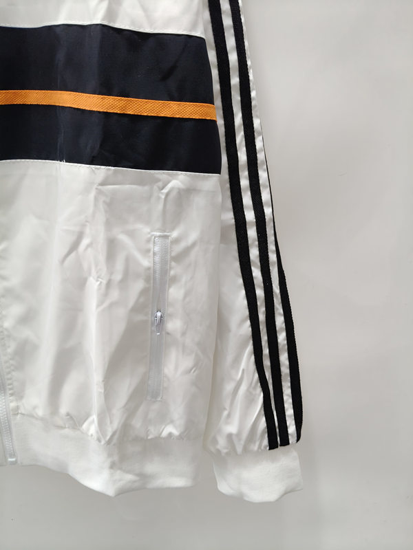 Retro Version 13-14  Real Madrid White Thailand Soccer Trench Coats With Hat-0225