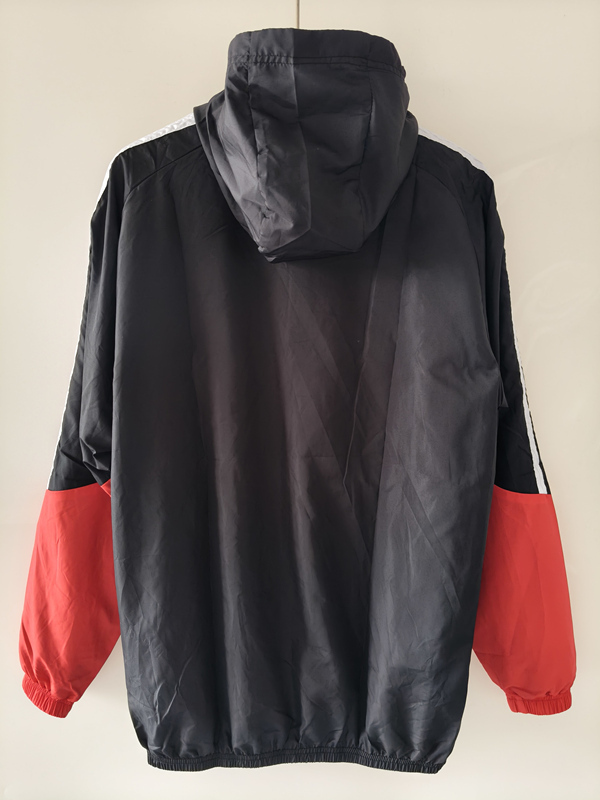 26-27 Horn Edition Germany Black Single-sided Thailand Soccer Trench Coat  With Hat-0225