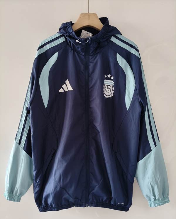 26-27 Argentina Royal Blue Thailand Soccer Trench Coat -0225
