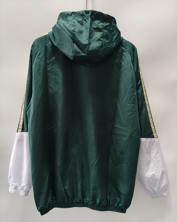 26-27 Italy Dark Green Single-sided Plaid Fabric Thailand Trench Coats With Hat- 0255