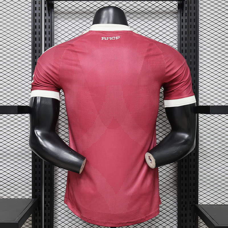 Back view of the red football jersey showing the player fit and smooth overall finish