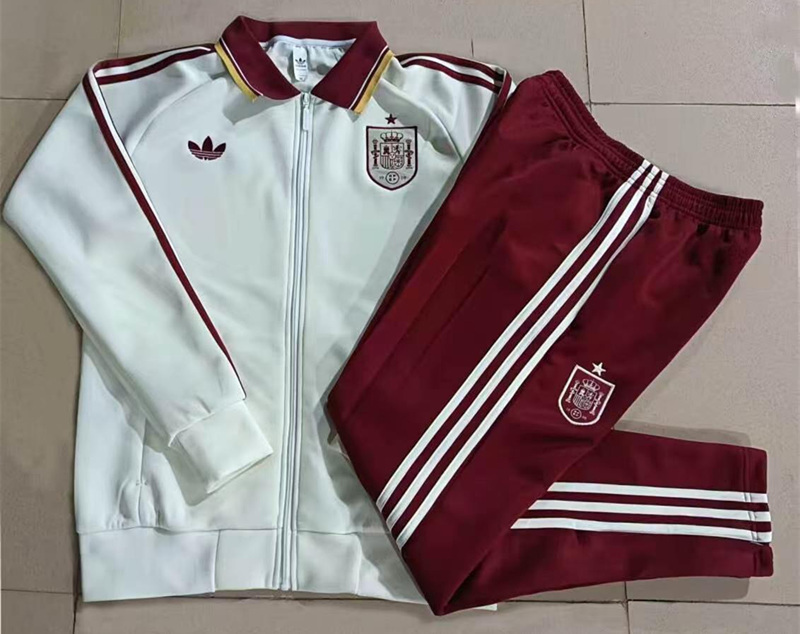 26-27 Spain Beige Thailand Soccer Jacket Unifrom-815