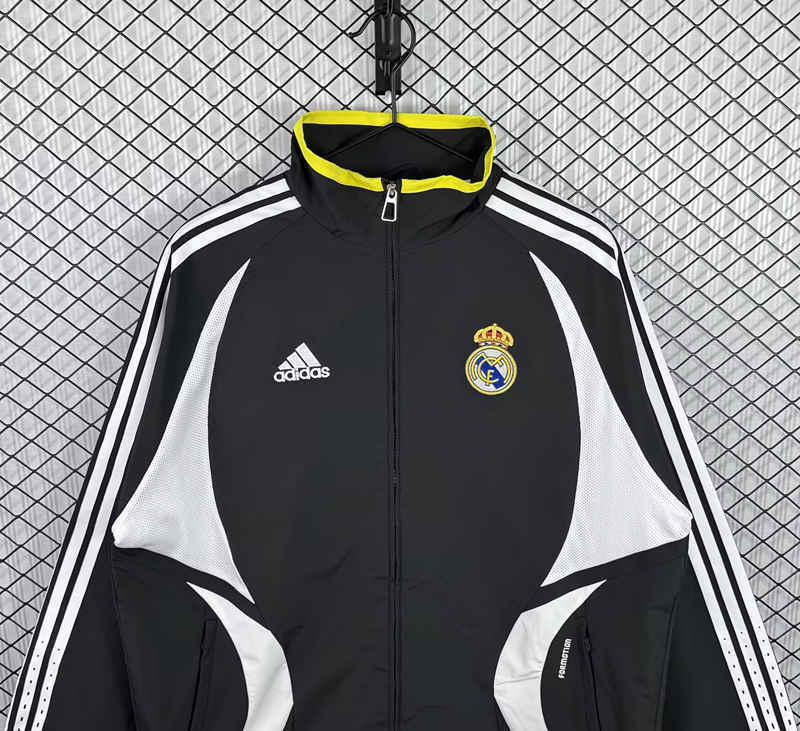 Retro Version 06-07 Real Madrid Black Thailand Trench Coats-3257