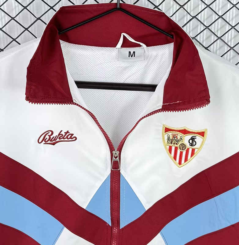 Retro version 90-92 Sevilla Red&White Thailand Trench Coats-3257