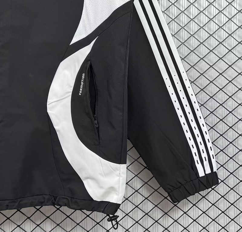 Retro Version 06-07 Real Madrid Black Thailand Trench Coats-3257