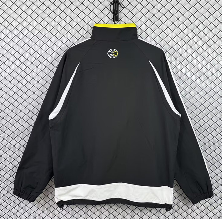 Retro Version 06-07 Real Madrid Black Thailand Trench Coats-3257