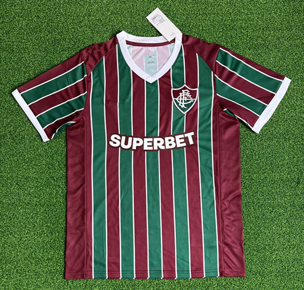 (S-4XL) 26-27 Fluminense de Feira Home Red&Green Thailand Soccer Jersey AAA-403