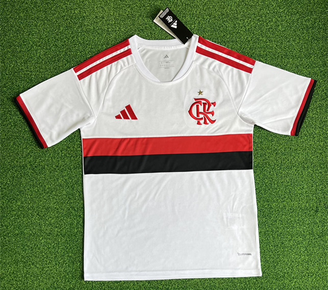 (S-4XL) 26-27 Flamengo Away White Thailand Soccer Jersey AAA-403