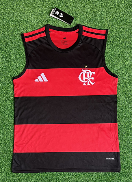 (S-4XL) 26-27 Flamengo Home Red&Black Thailand Soccer Vest Jersey AAA-403