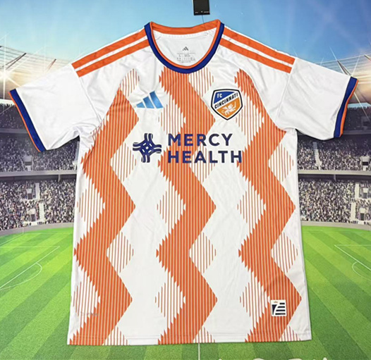 26-27 FC Cincinnati Away White&Orange Thailand Soccer Jersey AAA-3066