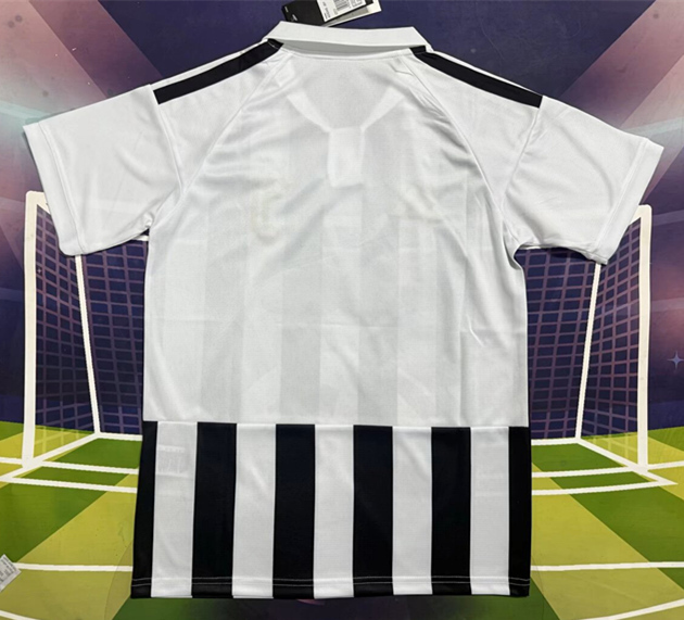 Back view of the Juventus-style striped football jersey, showing the full shirt design with a smooth athletic fit and lightweight appearance