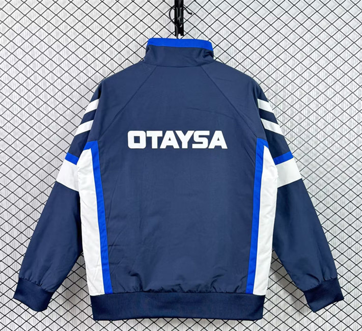 Retro Version 98-99 Real Madrid Blue Thailand Trench Coats-3257