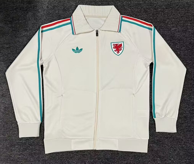 26-27 Wales White Thailand Soccer Jacket Uniform-5303