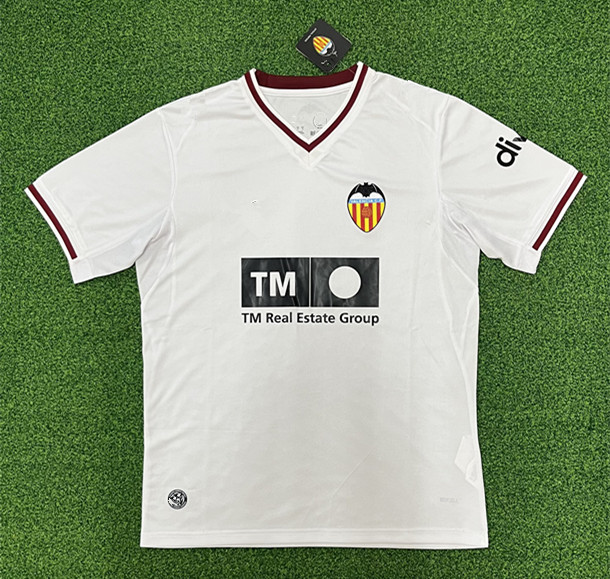 (S-4XL) 26-27 Valencia Home White Thailand Soccer Jersey AAA-403