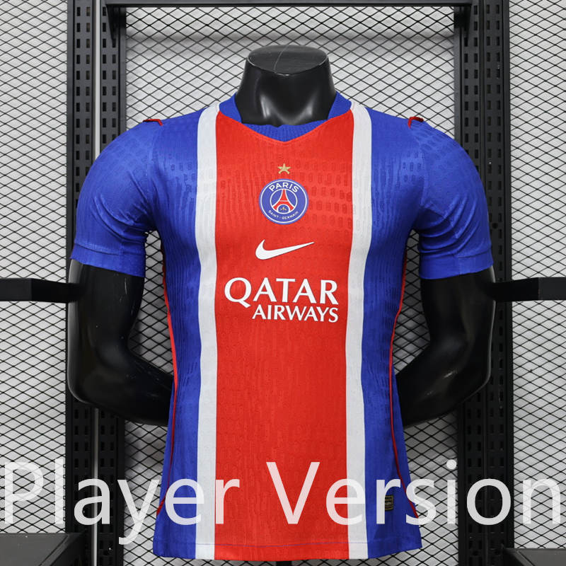 (S-3XL) Player Version 26-27 Paris With stars Home Red&Blue Thailand Soccer Jersey AAA-888