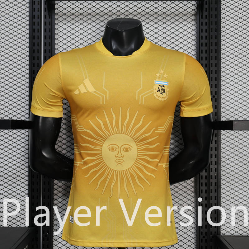 Player Version 26-27 Special Edition Argentina Yellow Thailand Soccer Jersey AAA-888