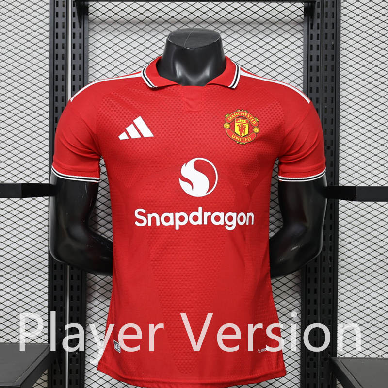 (S-3XL) 26-27 Player Version Manchester United Home Red Thailand Soccer Jersey AAA-888