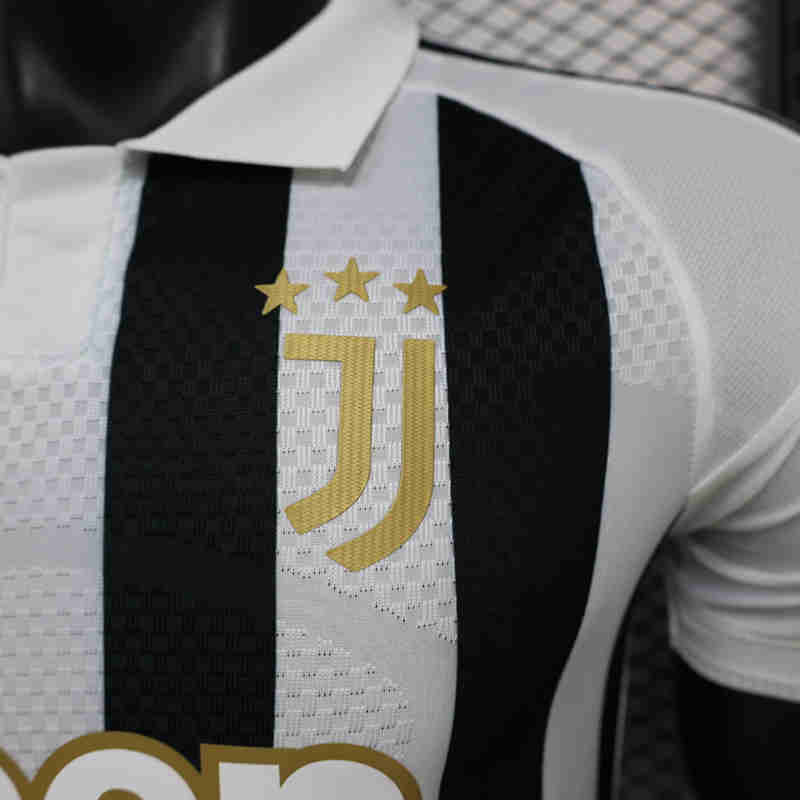 Player Version 26-27 Juventus Home Black&White Thailand Soccer Jersey AAA-888