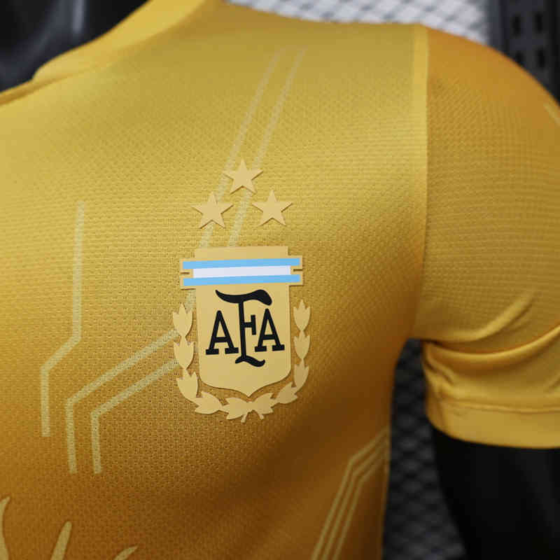 Player Version 26-27 Special Edition Argentina Yellow Thailand Soccer Jersey AAA-888
