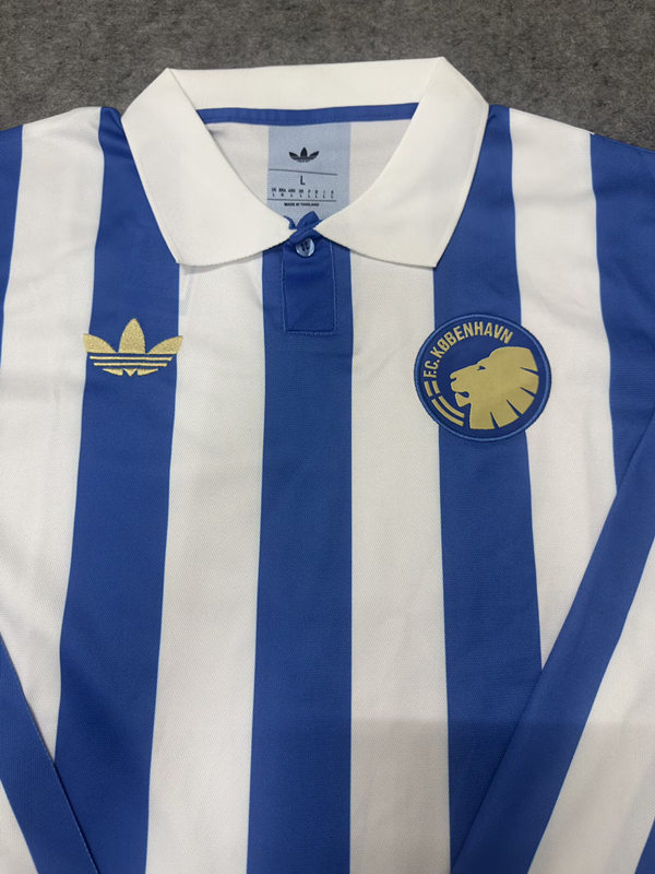 (S-4XL) 150th Anniversary Commemorate Version Copenhagen Blue&White LS Thailand Soccer Jersey AAA-9527