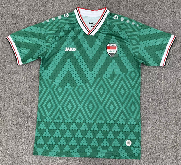 (S-4XL) 26-27 Iraq Away Green Thailand Soccer Jersey AAA-8025