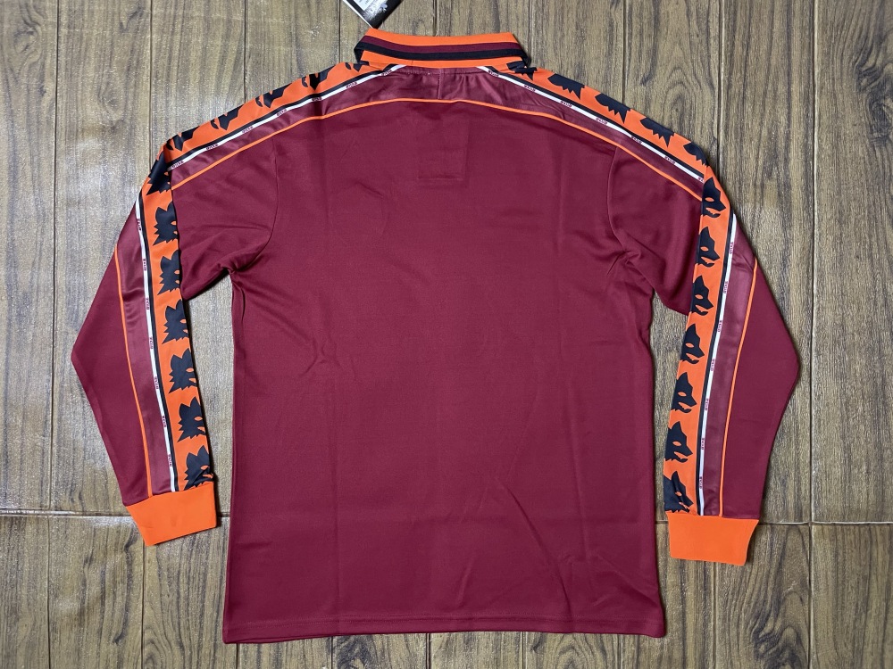 Retro Version 98-99 Roma Home Red LS Thailand Soccer Jersey AAA-SL